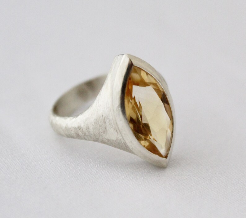 Citrine yellow stone 925 Sterling Silver Citrine Gemstone ring Citrine Solitaire Ring Handmade ring November Birthstone