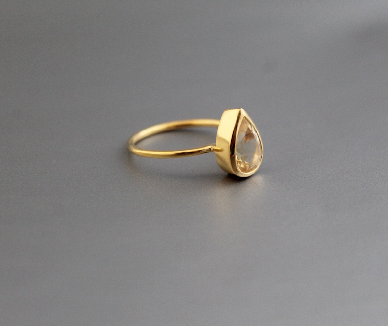 Handmade ring 925 Sterling Silver November Birthstone Citrine Gemstone Ring Citrine yellow Gemstone Gold Ring