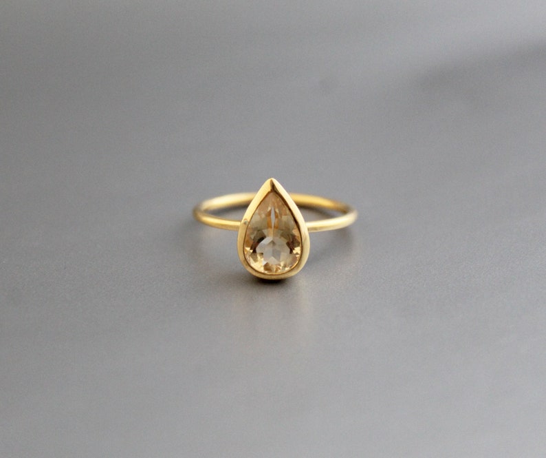 Handmade ring 925 Sterling Silver November Birthstone Citrine Gemstone Ring Citrine yellow Gemstone Gold Ring