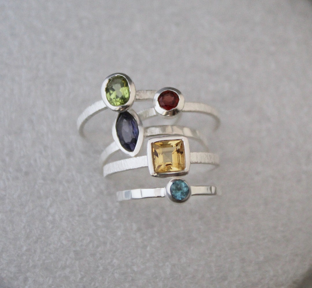 Stacking Rings Set - Minimalist Rings - Personalized Ring - Custom Ring ...