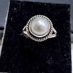 Dainty Pearl Ring - Pearl Ring - Stacking Ring - Statement Ring - Promise Ring - Pearl Wedding Rings - Gift For Her - Handmade Ring