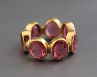Pink Quartz Ring - Quartz Ring - Pink Gemstone Ring - Simple Rings - Handmade Rings - Statement Rings - Oval Ring - Gift For Her -