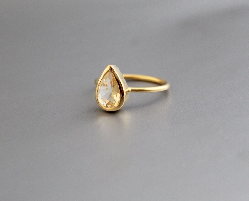 Handmade ring 925 Sterling Silver November Birthstone Citrine Gemstone Ring Citrine yellow Gemstone Gold Ring
