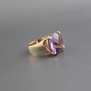 Amethyst Gemstone Ring February Birthstone Purple Amethyst Gemstone 925 Sterling Silver Handmade ring Gold Ring Gift For Her image 2