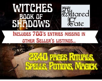 WITCHES BOOK of SHADOWS - 2840 pages, Magic, Spells, Witchcraft, Potions Rituals, Occult, Witch, Wiccan, Pagan - Pdf Download