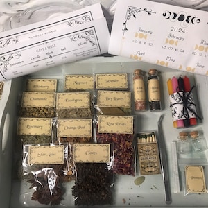 Witch Kit Beginner Full Size Bagged Herb | Baby Witch Kit| Witchcraft | Witch Kit| Pagan| 20ml Herbs| Witch Gift | Rituals| Spells| Grimoire