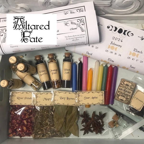 Witch Kit Beginner Full Size 20ml Herb | Baby Witch Kit| Witchcraft | Witch Kit| Pagan| 20ml Herbs| Witch Gift | Rituals| Spells| Grimoire