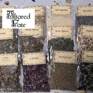 HERB BAG LOT 12 - 124 | Herb Starter Kit | Sets of 10 Herb | Gifted Pagan| Ritual | Witch Tools | Herb Bundle | Witch Apothecary | Witch Box