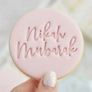 Nikah Mubarak - Cookie Embosser Fondant Stamp - Eid Ramadan Islamic Baking image 1