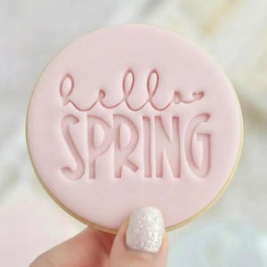 Hello Spring 2 - Cookie Embosser Fondant Stamp - Easter Baking
