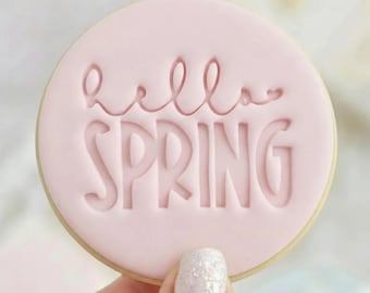 Hello Spring 2 - Cookie Embosser Fondant Stamp - Easter Baking