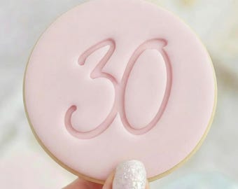 30. urodziny Fondant Embosser Pieczątka do ciastek Urodzinowe pieczenie