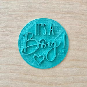 It's A Boy! - Cookie Embosser Fondant Stamp Reverse - New Baby Shower Baking image 2