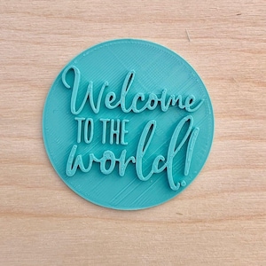 Welcome to the World - Cookie Embosser Fondant Stempel Keerzijde - New Baby Shower Baking afbeelding 2