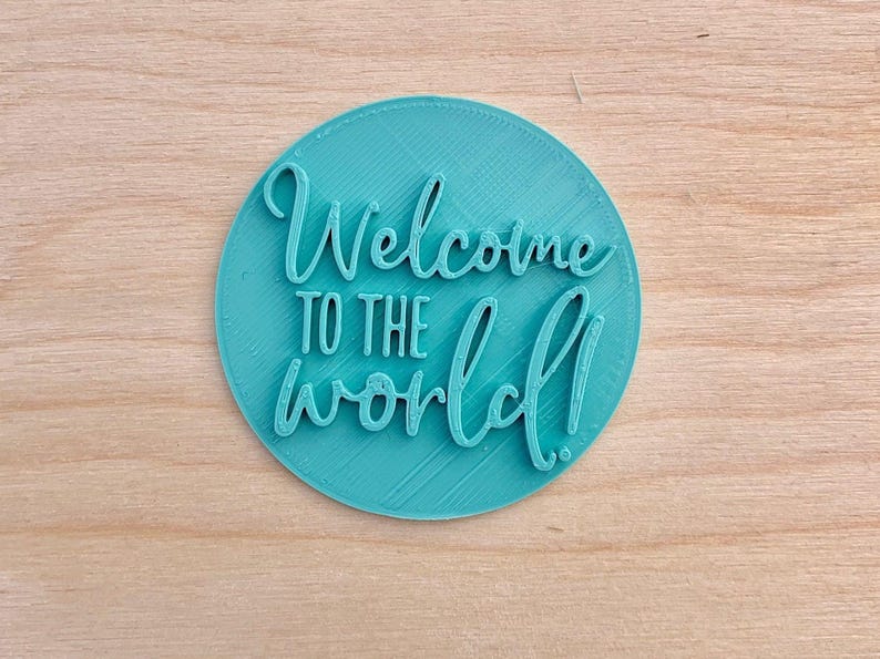 Welcome to the World - Cookie Embosser Fondant Stempel Keerzijde - New Baby Shower Baking afbeelding 2