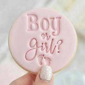 Jongen of meisje? - Koekjes reliëf fondant stempel achterkant - New Baby Shower Baking