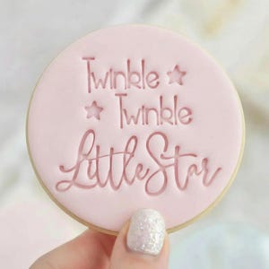 Twinkle Twinkle Little Star - Cookie Embosser Fondant Stempel Omgekeerd - New Baby Shower Baking