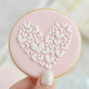 Coeur de coeurs - Tampon à fondant pour gaufrage à biscuits - Revers de la pâtisserie, amour de la Saint-Valentin