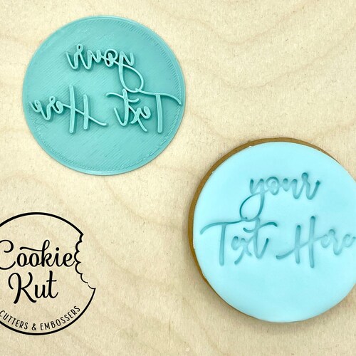 Custom Your Text Cookie Stamp Fondant Embosser Personalized Etsy