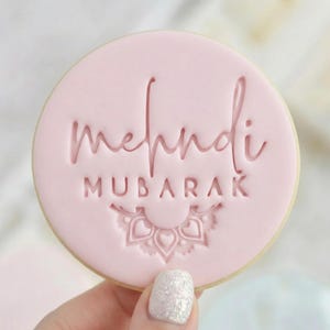 Mehndi Mubarak - Cookie Embosser Fondant Stamp - Eid Ramadan Islamic Baking