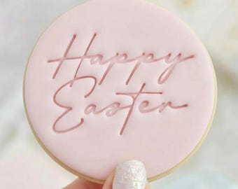 Happy Easter Style 4 - Cookie Embosser Fondant Stamp - Easter Baking