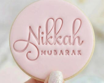 Nikkah Mubarak - Cookie Embosser Fondant Stamp - Eid Ramadan Islamic Baking