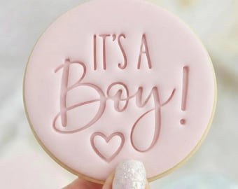 It's A Boy! - Cookie Embosser Fondant Stamp Reverse - New Baby Shower Baking