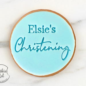 Personalised Christening Cookie Stamp Style 1 - Wedding Custom Cookie Biscuit Stamp Embosser Fondant Cake Decorating Icing Cupcakes Stencil