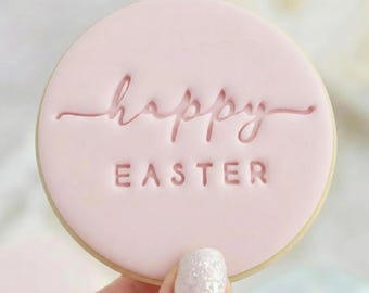 Happy Easter Style 5 - Cookie Embosser Fondant Stamp - Easter Baking