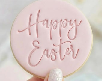 Happy Easter Style 1 - Cookie Embosser Fondant Stamp - Easter Baking