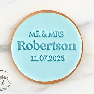 Personalised Mr & Mrs Cookie Stamp Style 1 - Wedding Custom Cookie Biscuit Stamp Embosser Fondant Cake Decorating Icing Cupcakes Stencil