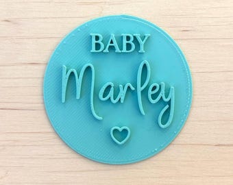Personalized Baby Shower Fondant Cookie Stamp - Custom Cake Decorating