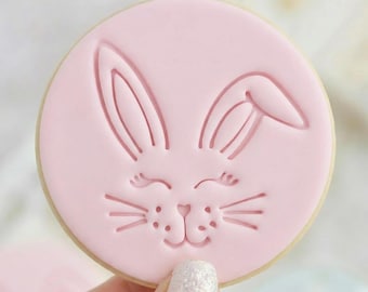 Bunny Face - Cookie Embosser Fondant Stamp - Easter Baking