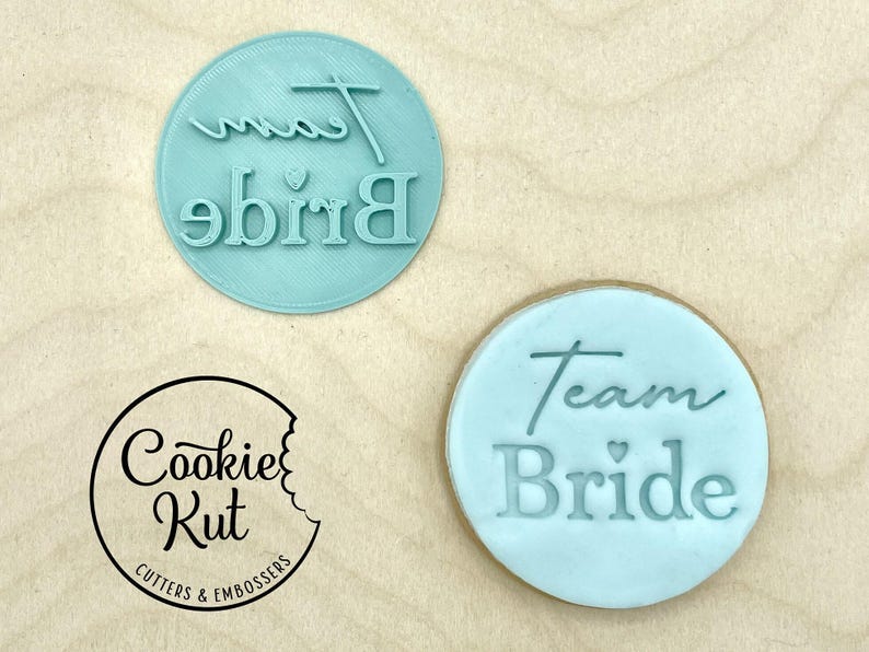 Team Bride - Engagement Cookie Embosser Fondant Stamp - Hen Party Wedding Bridal Shower Baking image 2