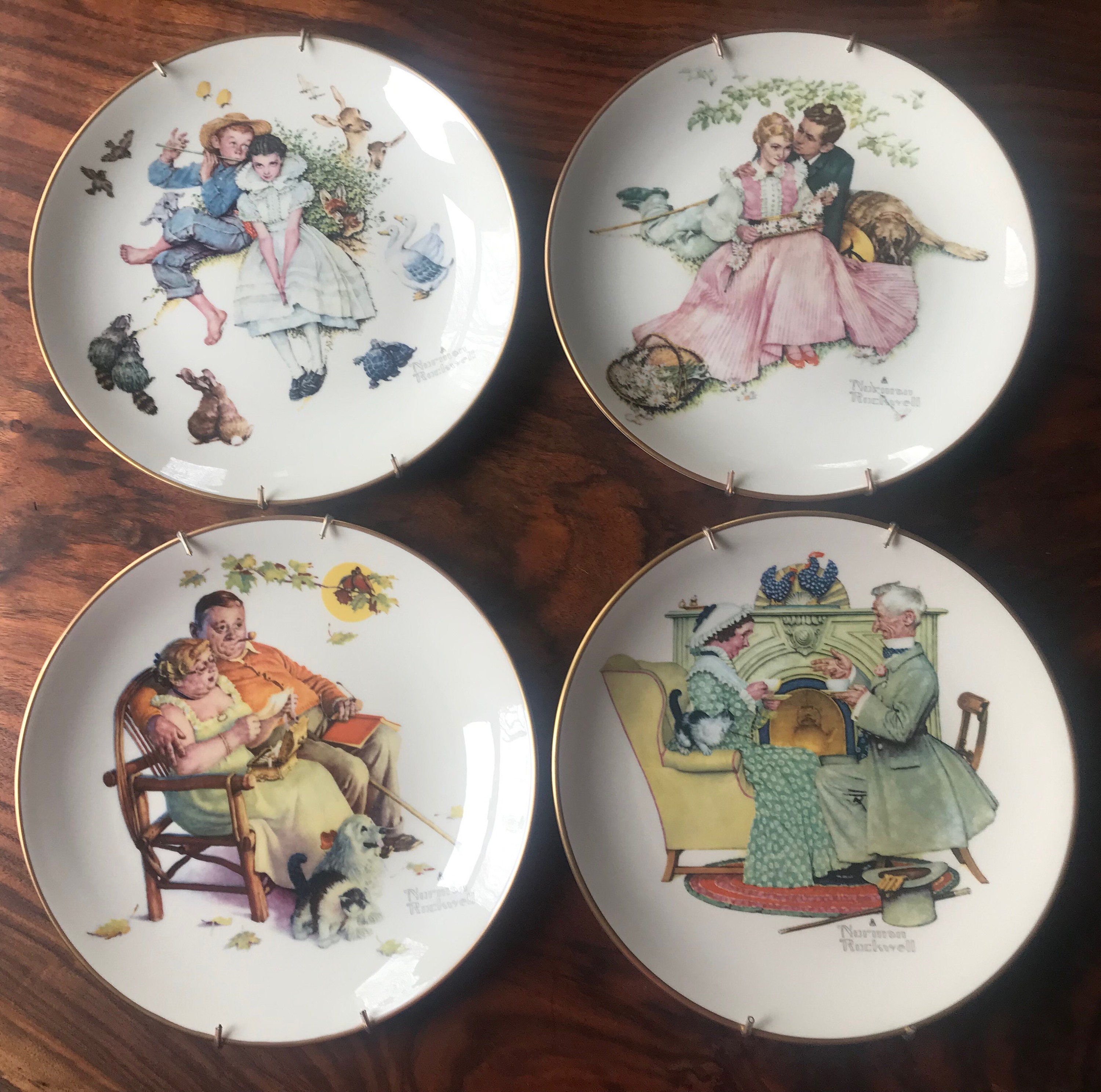 4 Norman Rockwell Four Seasons Collector Plates. 1973 Gotham Vintage - Etsy