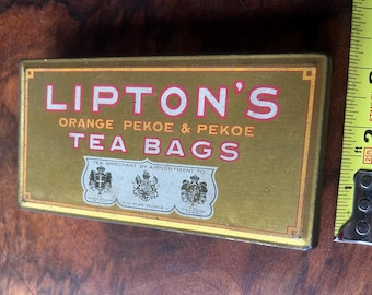 Vintage Lipton’s Tea Bags metal tin. 1910-1936.