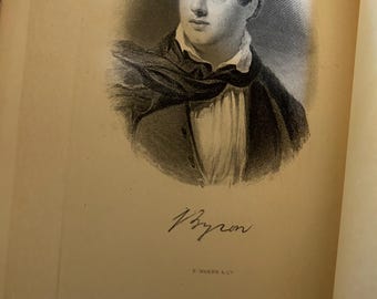 Lord Byron Poetical Works, 1894 Albion Edition, Antique Book