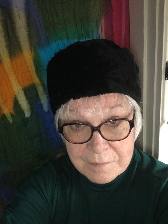 Black mink fur hat for man or woman.
