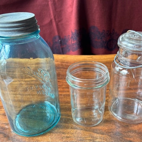 3 Ball jars 1933-1962 Wire Bale zinc lid