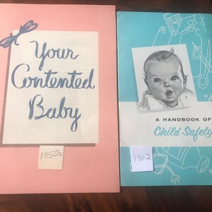 12 Vintage 1930-1964 children’s books & pamphlets.  Includes Vintage teal-colored Office Girl&#39;s Workshop Portfolio 5.