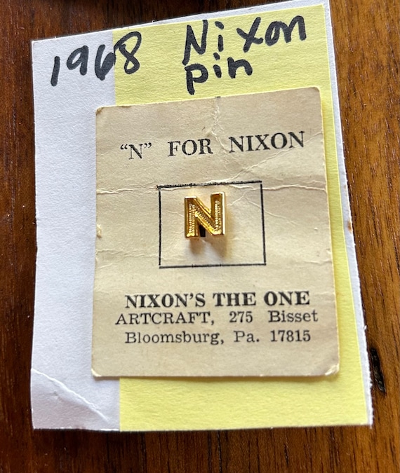 Four campaign pins: Nixon, Carter, Ford, Morse. P… - image 1