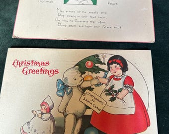 24 Vintage Christmas Postcards 1911-1927 3.5” x 5.5”. Hand-written messages. scrapbooking. Paper crafts.