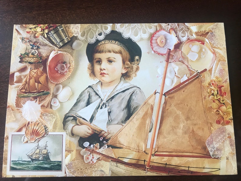 blank inside. 24 Victorian style greeting cards images of children and flowers