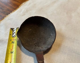Vintage metal drenching ladle for casting lead fishing weights. Foren 3” fishing sinker.