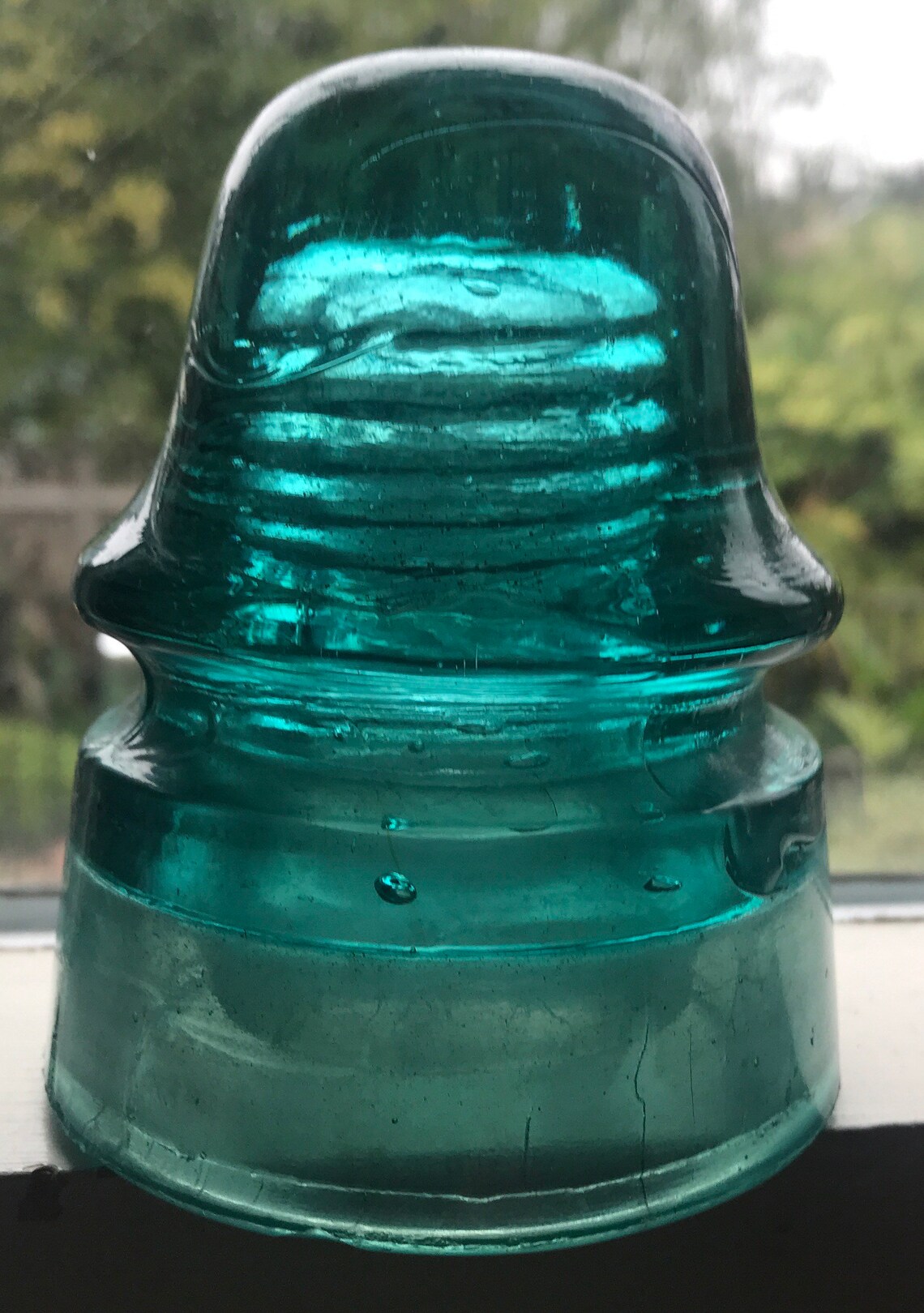 4 Glass Insulators, 1 Green, 3 Clear, 3.754. Etsy