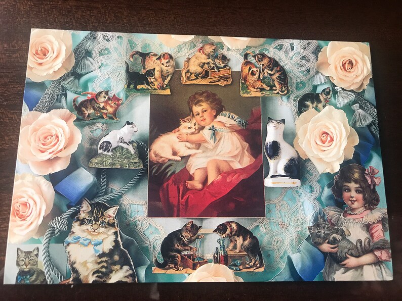 blank inside. 24 Victorian style greeting cards images of children and flowers