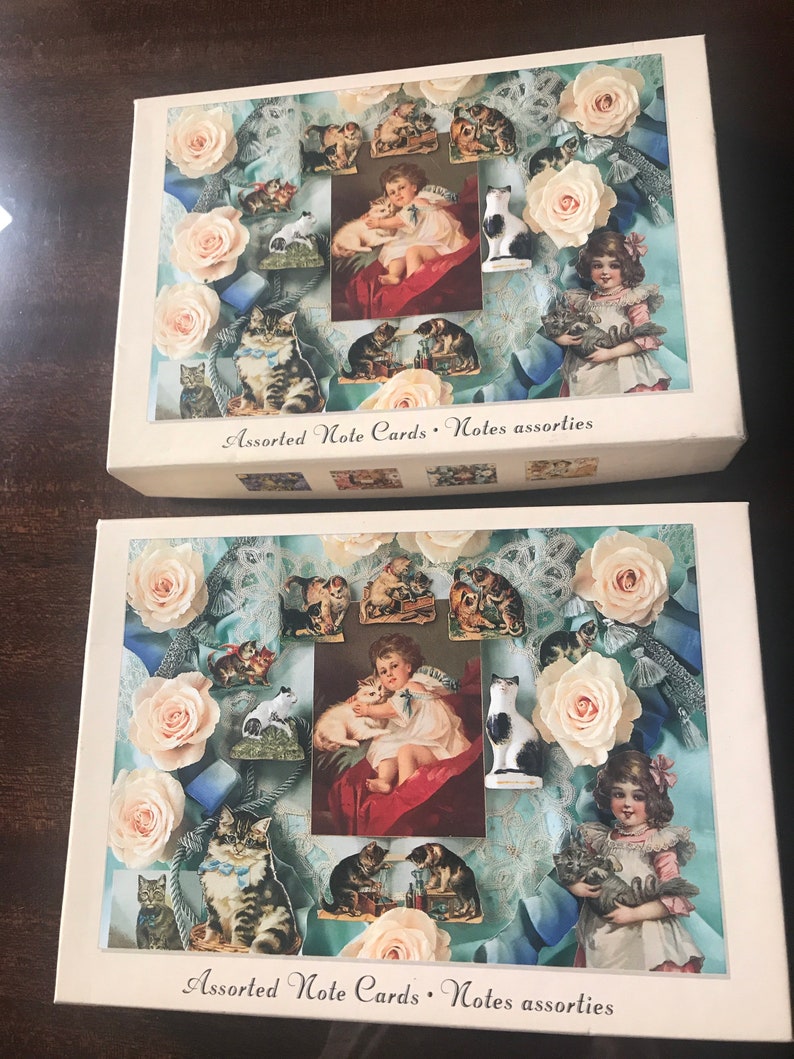 blank inside. 24 Victorian style greeting cards images of children and flowers