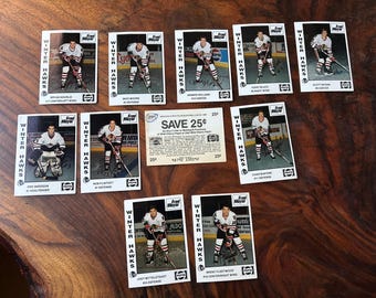 1989 Portland Winter Hawks Hockey Cards, Pepsi Coupon - Group of 10