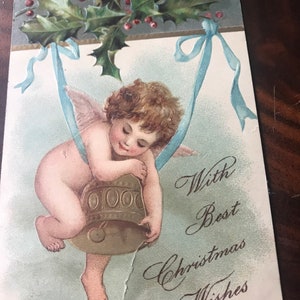 1907-1919 Christmas & New Years cards vintage. Embossed. With writing. 9. cards