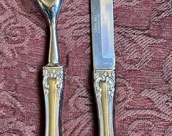 Vintage Carvel Hall Silverplate Carving Knife and Fork Set